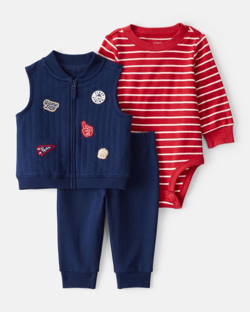 Conjunto de 3 piezas con chaleco Carter's · LO-005