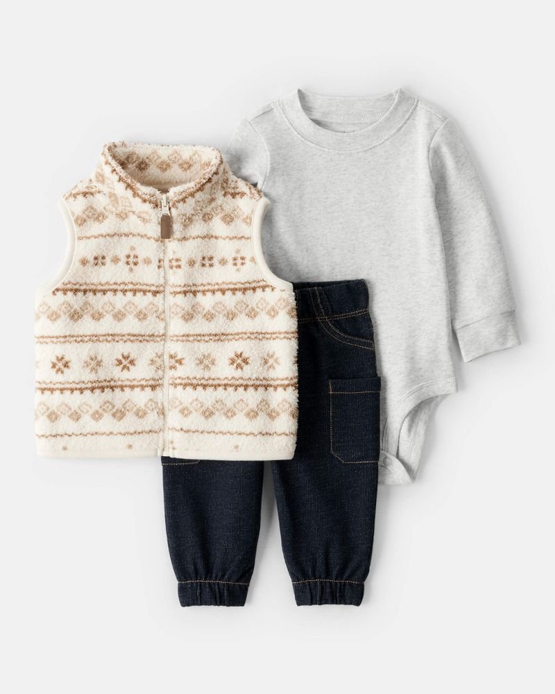 Conjunto de 3 piezas con chaleco Carter's · LO-014